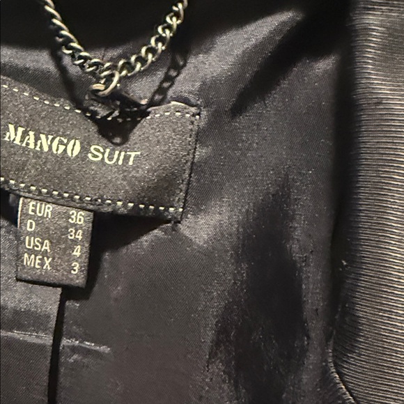 Mango Suit Sleek Black Jacket and Skirt - Picture 2 of 7